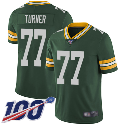 Green Bay Packers Limited Green Men #77 Turner Billy Home Jersey Nike NFL 100th Season Vapor Untouchable->youth nfl jersey->Youth Jersey